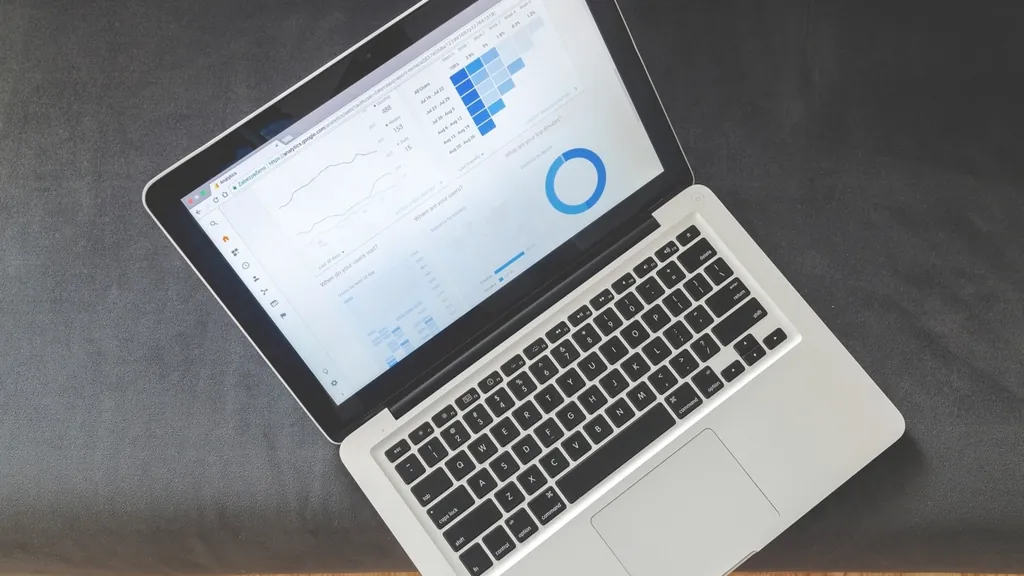 Laptop showing website charts, used to plan a digital marketing strategy in NJ