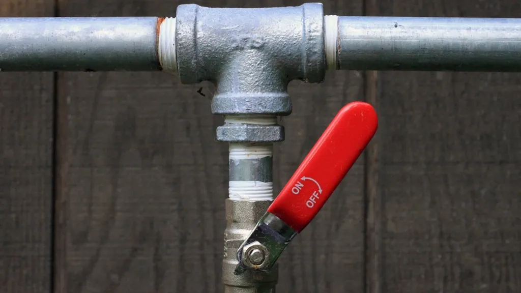 Water shutoff valve on a home pipe, the first stop for plumbing problems in NJ Water shutoff valve on a home pipe, the first stop for plumbing problems in NJ